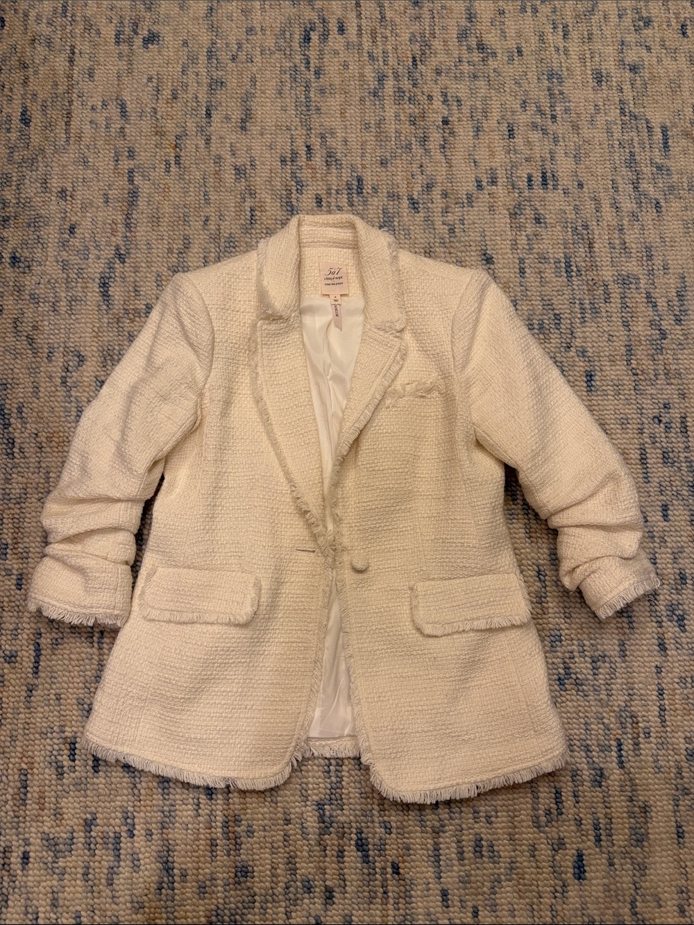 cinq a sept Cream Tweed Blazer